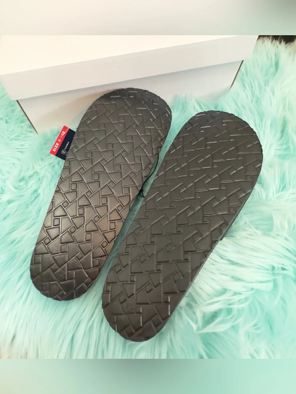 Black Slide Men’s Sandals with White Crest Chaps Logo Sz 12 NEW!